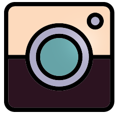 button of the instragram logo in artists custom colors